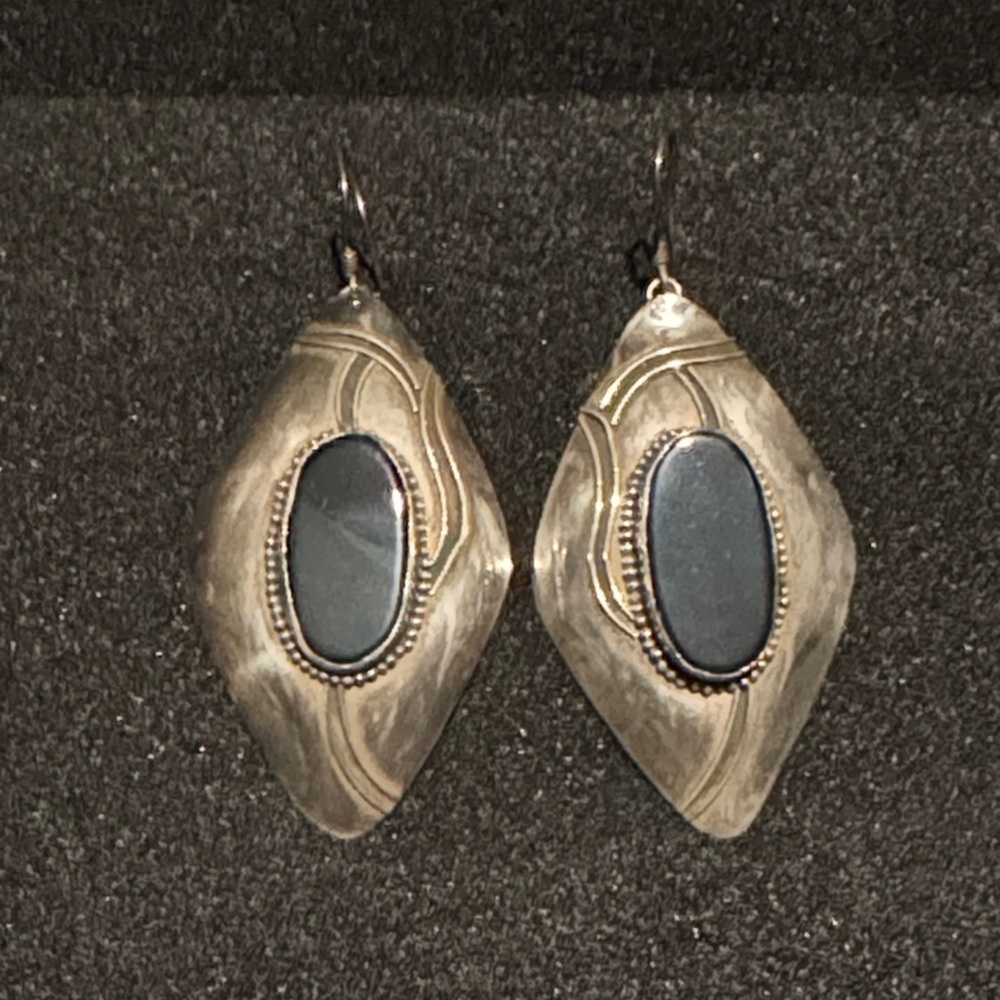Elegant Silver and Black Onyx Earrings